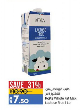 Lulu Hypermarket Koita whole fat milk lactose free 1LTR offer