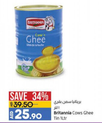 Lulu Hypermarket Britannia cows ghee tin 1LTR offer