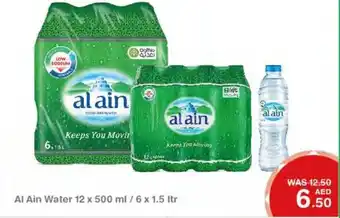 Choithrams Al ain water 12x500ML/6x1.5LTR offer
