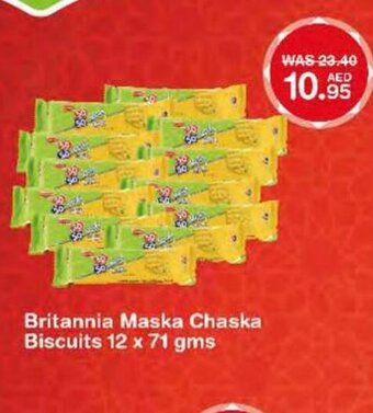 Choithrams Britannia Maska Chaska Biscuits 12 x 71 gms offer