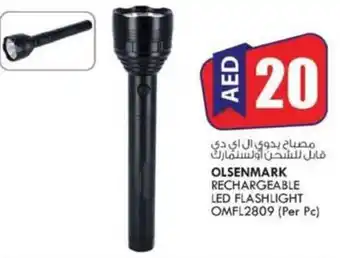 KM Trading Olsenmark rechargeable LED flashlight OMFL2809 (per PC) offer