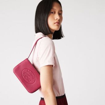 Lacoste Women’s croco crew grained leather baguette bag offer