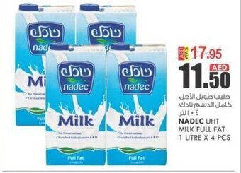 KM Trading Nadec UHT milk full fat 1 litre x 4 PCS offer