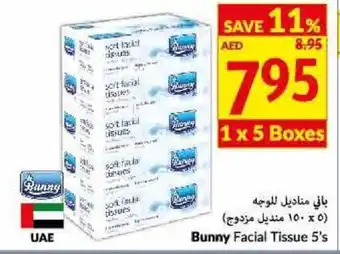 Viva Bunny facial tissue 5's 1x5 boxes offer