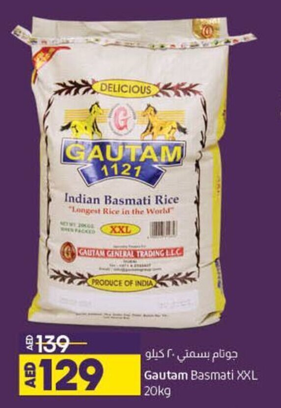 Gautam Basmati XXL 20kg offer at Lulu Hypermarket