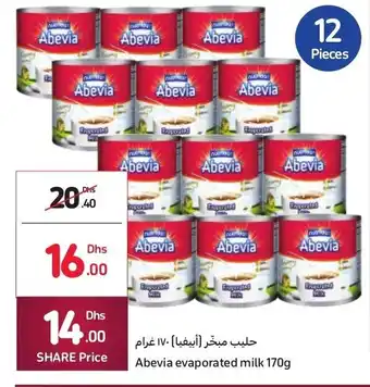 Carrefour Abevia evaporated milk 170G offer