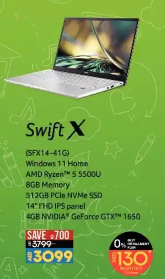 Lulu Hypermarket Acer Swift X SFX14-41G offer