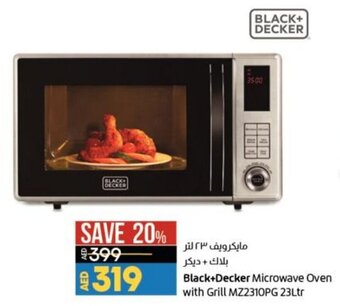 Lulu Hypermarket Black + Decker Microwave Oven with Grill MZ2310PG 23Ltr offer