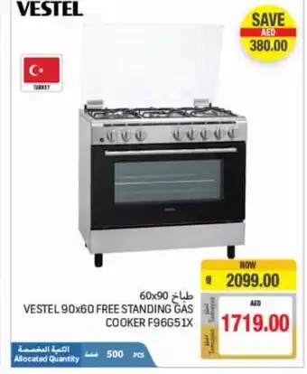 Vestel 90x60 Free Standing Gas Cooker F96G51X