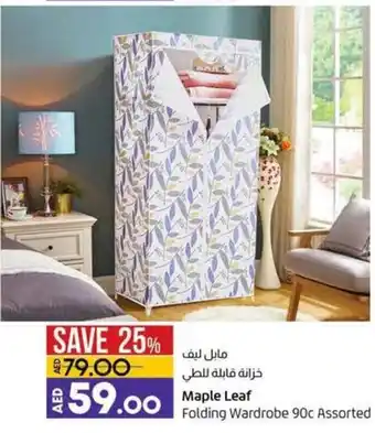 Lulu Hypermarket Maple leaf folding wardrobe 90C assorted offer
