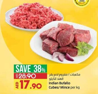 Lulu Hypermarket Indian buffallo cubes/minced per KG offer