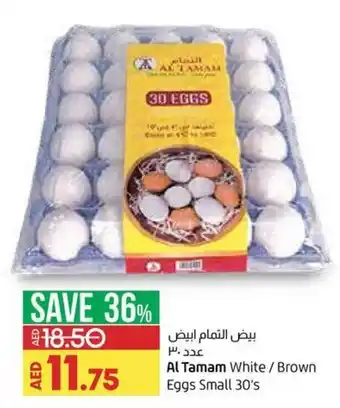 Lulu Hypermarket Al Tamam white/brown eggs small 30's offer