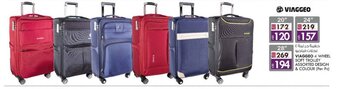 KM Trading Viaggeo 4 wheel soft trolley assorted design & colour (per PC) 28" offer