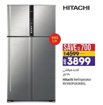 Lulu Hypermarket Hitachi refrigerator RV990PUK1KBSL offer