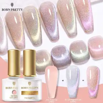 Born pretty 7ml 9d laser cat magnetic gel nail gel pink magnetic gel soak off uv led nail varnish uv gel need pink nude base