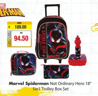 Union Coop Marvel spiderman not ordinary hero 18'' 5in1 trolley box set offer