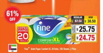 Union Coop Fine Toilet Paper Comfort XL 20 Rolls 250 Sheets 2 Plies offer