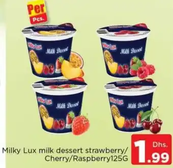 Nesto Milky Lux milk dessert strawberry/Cherry/Raspberry125G offer