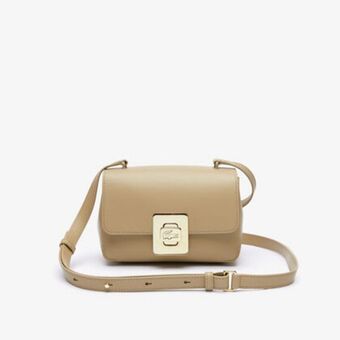 Lacoste Women's amelia engraved metal clasp leather handbag offer