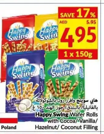 Viva Happy Swing Wafel Roll with Cocoa/Vanilla/Hazelnut/Coconut Filling offer
