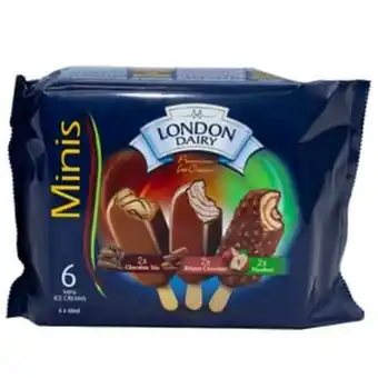 Lulu Hypermarket London dairy mini ice cream stick (chocolate trio+hazelnut+belgian chocolate) 6 x 60ml offer