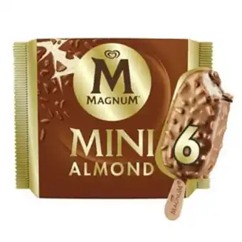 Lulu Hypermarket Magnum mini ice cream stick almond 6 x 57.5ml offer