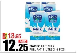 KM Trading Nadec UHT Milk Full Fat 1 Litre x 4 Pcs offer