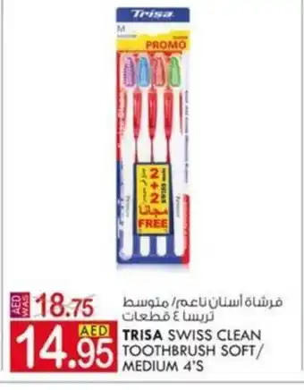 KM Trading Trisa Swiss clean toothbrush soft / medium 4's offer