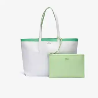 Lacoste Women's anna reversible contrast band coated canvas tote bag offer