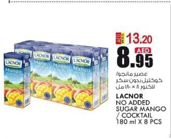 KM Trading Lacnor no added sugar mango/cocktail 180ML x 8PCS offer
