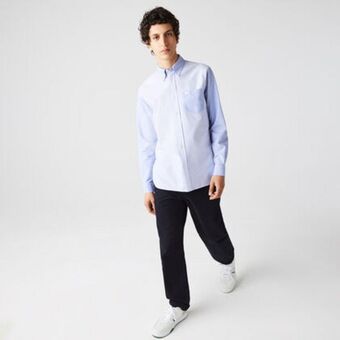 Lacoste Men’s heritage regular fit patchwork striped oxford cotton shirt offer