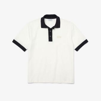 Lacoste Men’s lacoste loose fit textured cotton piqué polo offer