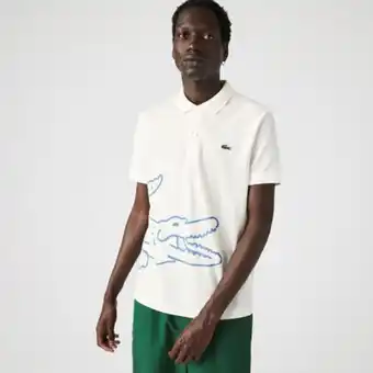 Lacoste Men’s lacoste regular fit crocodile print cotton piqué polo offer