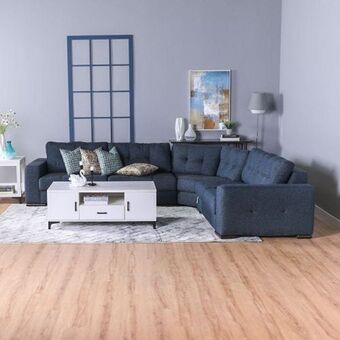 Danube Home Elletto fabric corner with motorized sofa bed + storage - deep blue offer