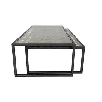 Homes R Us Tormund nesting table - set of 2 (clear glass, brown) offer