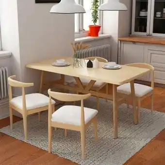 Danube Home Mattia 1+4 dining set - white / natural oak offer