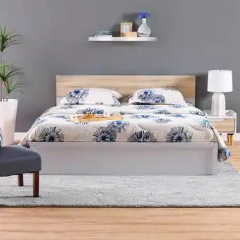 Danube Home Aurora 180x200 king bed - white / natural oak offer