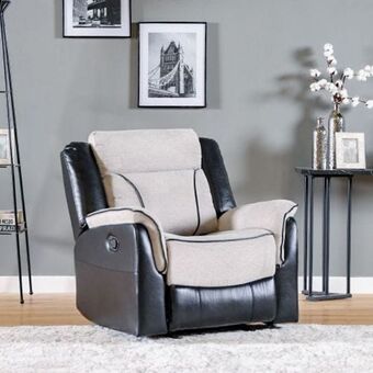 Danube Home Verniz 1 seater fabric glider recliner - light grey/black offer