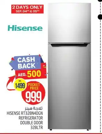 Safari Hypermarket Hisense RT328N4DGN Refrigerator Double Door 328Ltr offer