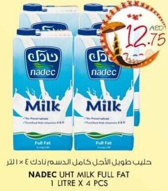 KM Trading Nadec UHT milk full fat 1 litre x 4 PCS offer