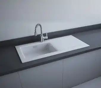 Rak Ceramics Rak-dream 2 drop-in kitchen sink alpine white 1010x510mm set (left hand side) offer