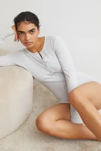 H&M Ribbed modal-blend playsuit offer