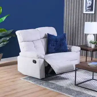 Danube Home Amerigo 2 seater fabric recliner - light grey offer