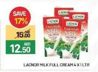 Al Madina Hypermarket Lacnor Milk Full Cream 4x1Ltr offer