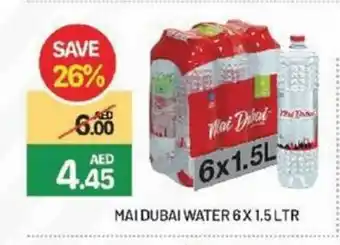 Al Madina Hypermarket Mai Dubai Water 6x1.5Ltr offer