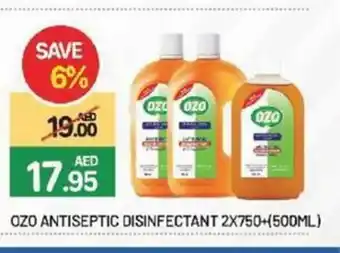 Al Madina Hypermarket Ozo Antiseptic Disinfectant 2x750+(500ml) offer