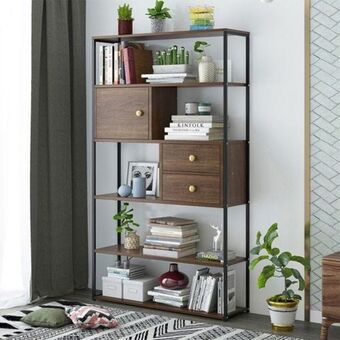 Danube Home Vincenzo display cabinet - walnut / black offer