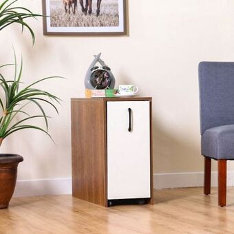 Danube Home Gennaro side cabinet - dark walnut / white offer