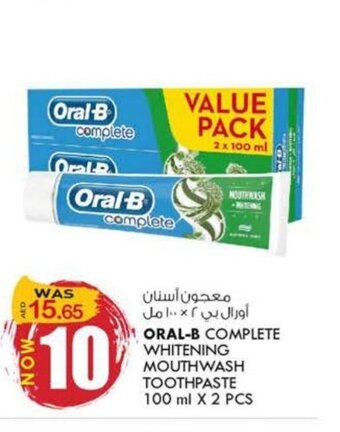 KM Trading Oral-B Complete Whitening Mouthwash Toothpaste 100ml x 2 Pcs offer