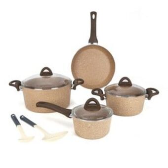 Lulu Hypermarket Aky granit cookware set 9pcs yma900 assorted colors offer